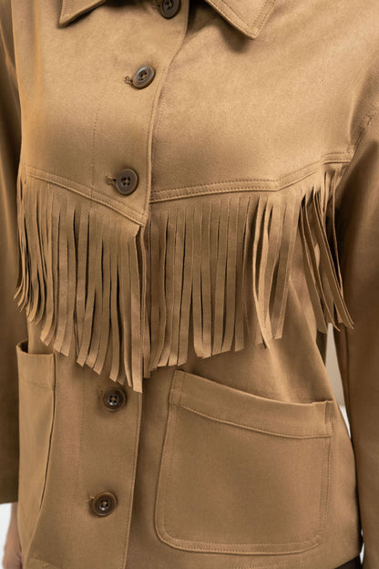 VESTE SUÉDINE À FRANGES MÉLINA