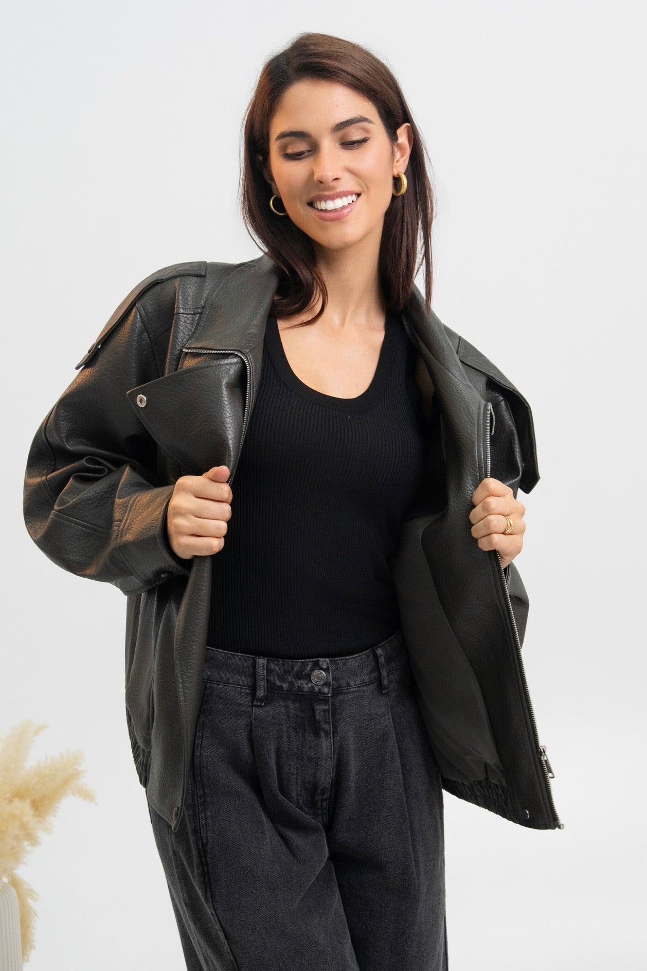 VESTE SIMILICUIR OVERSIZE AMÉLIE