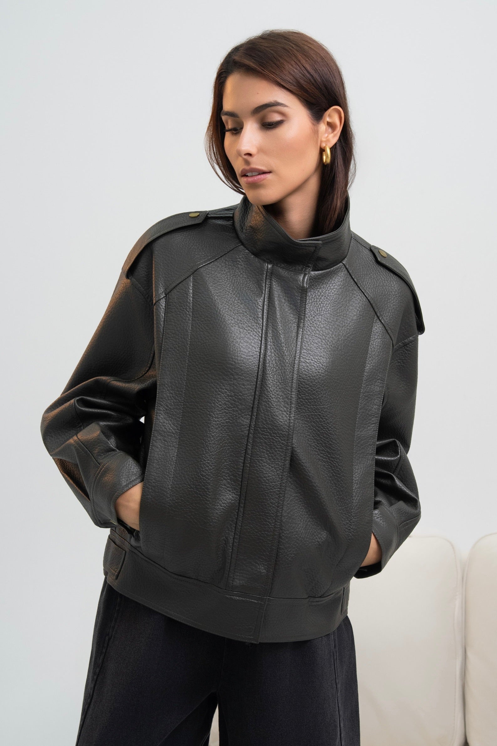 VESTE SIMILICUIR OVERSIZE AMÉLIE