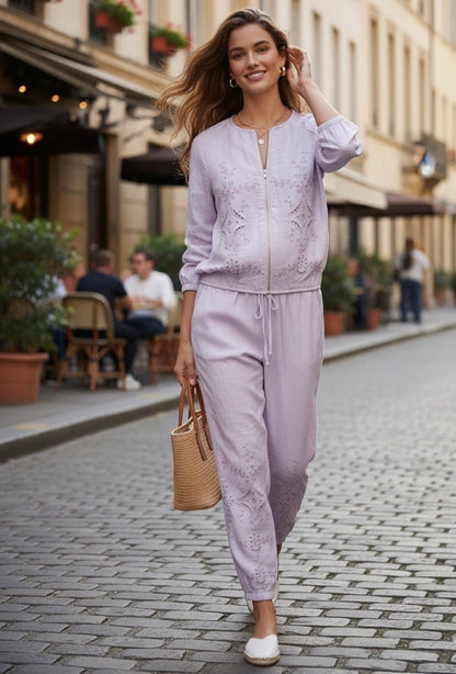 ENSEMBLES GILET+PANTALON BRODÉE ÉLYA