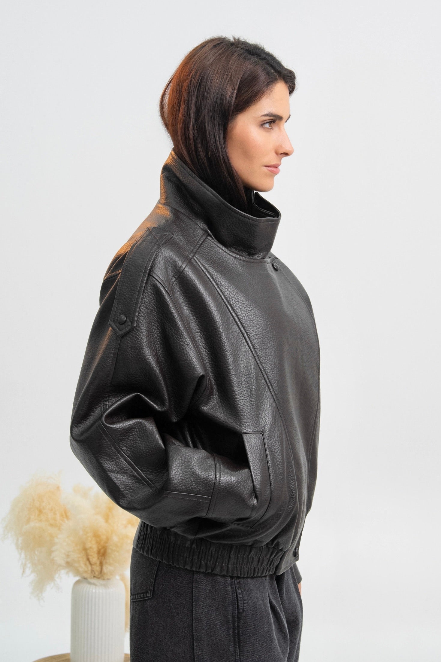 VESTE SIMILICUIR OVERSIZE AMÉLIE