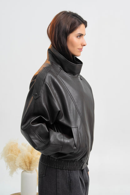 VESTE SIMILICUIR OVERSIZE AMÉLIE