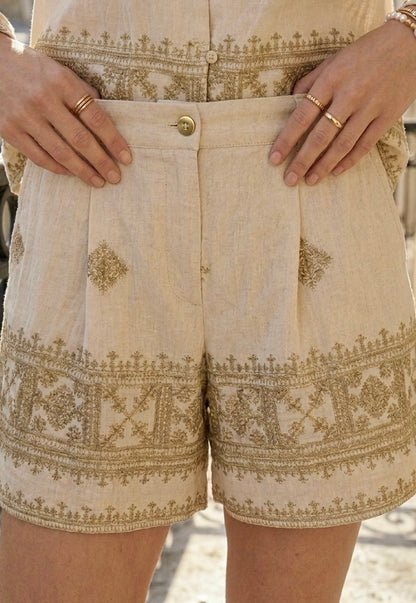 ENSEMBLE BLOUSE ET SHORT BRODÉ LYDIE
