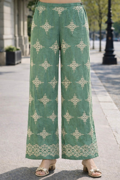 ENSEMBLE CHEMISE ET PANTALON BRODÉ SACHA