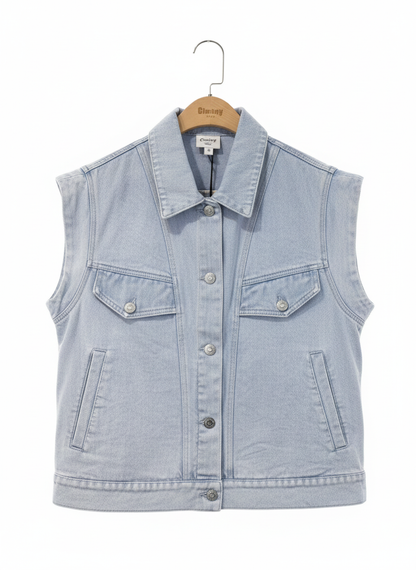GILET JEAN COLORÉ OPALINE
