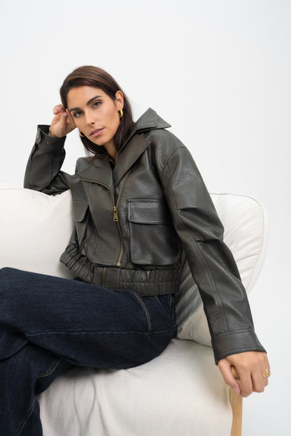 VESTE SIMILICUIR GLORIA