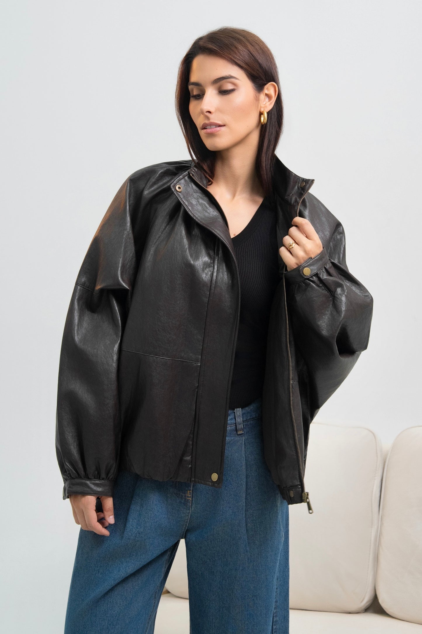 VESTE SIMILICUIR ASTRID