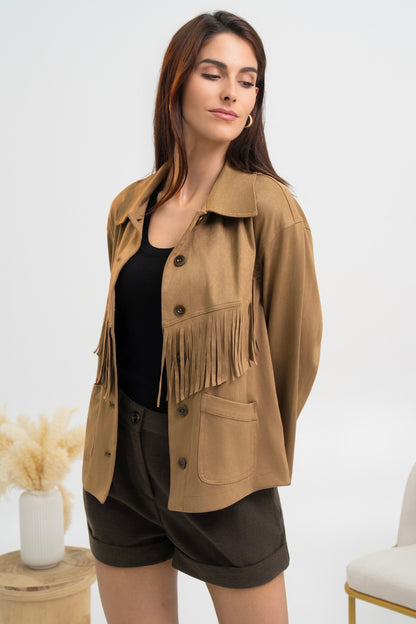 VESTE SUÉDINE À FRANGES MÉLINA