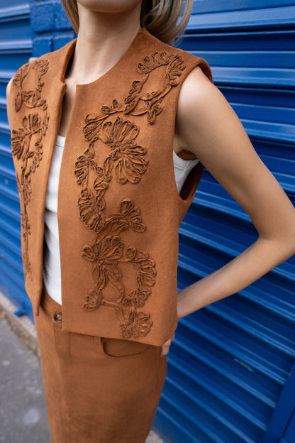 GILET SUÉDINE LÉONIE