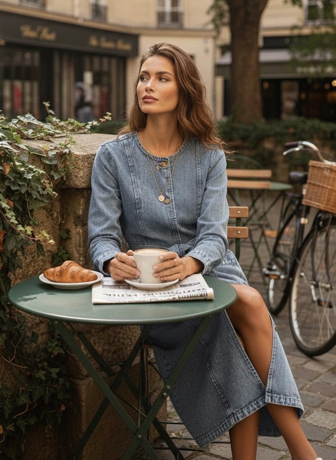 ROBE DENIM LIVIANA - BLEU-JEAN