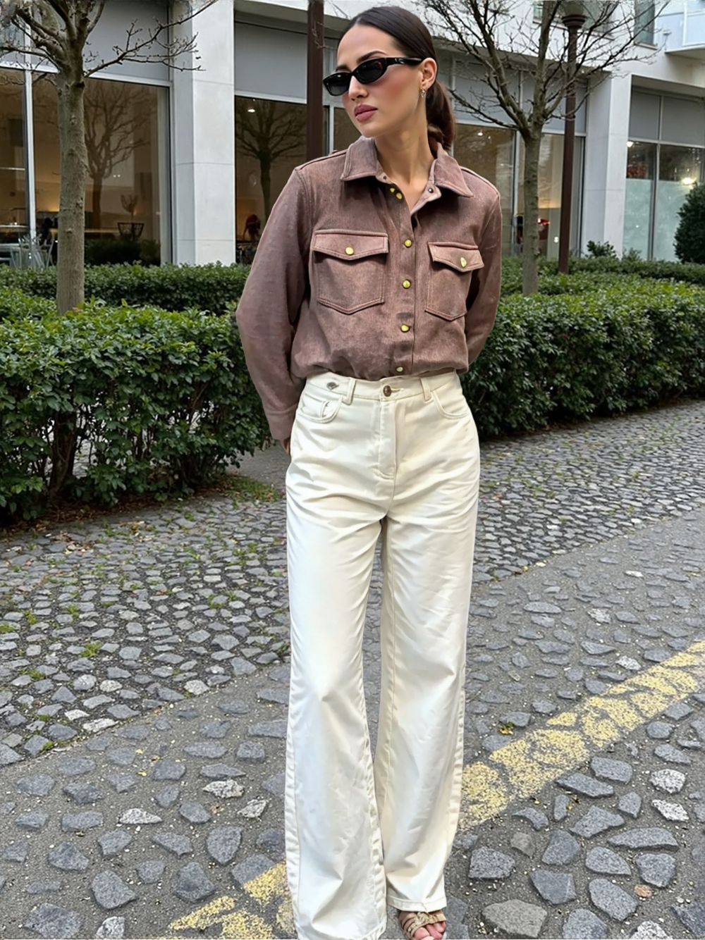 CHEMISE SUÉDINE VIOLETTE