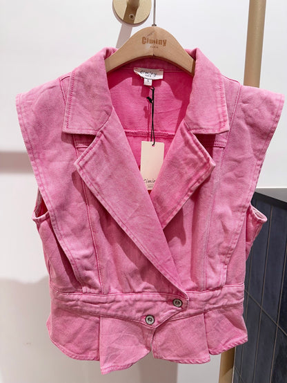 GILET DENIM COLORÉ RAÏSSA
