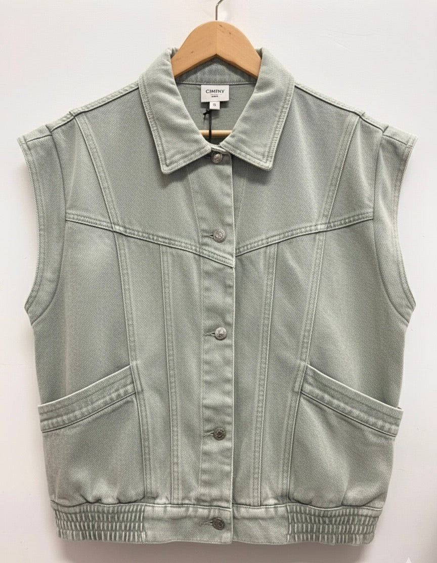 GILET DENIM COLORÉ CLARENCE