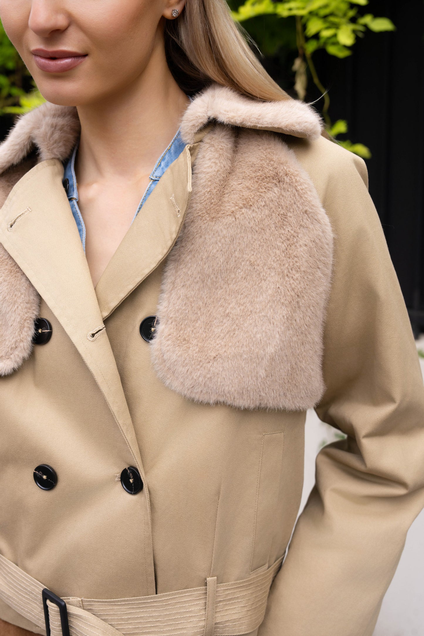 BLOUSON BI-MATIERE COTON FOURRÉ NAÏA