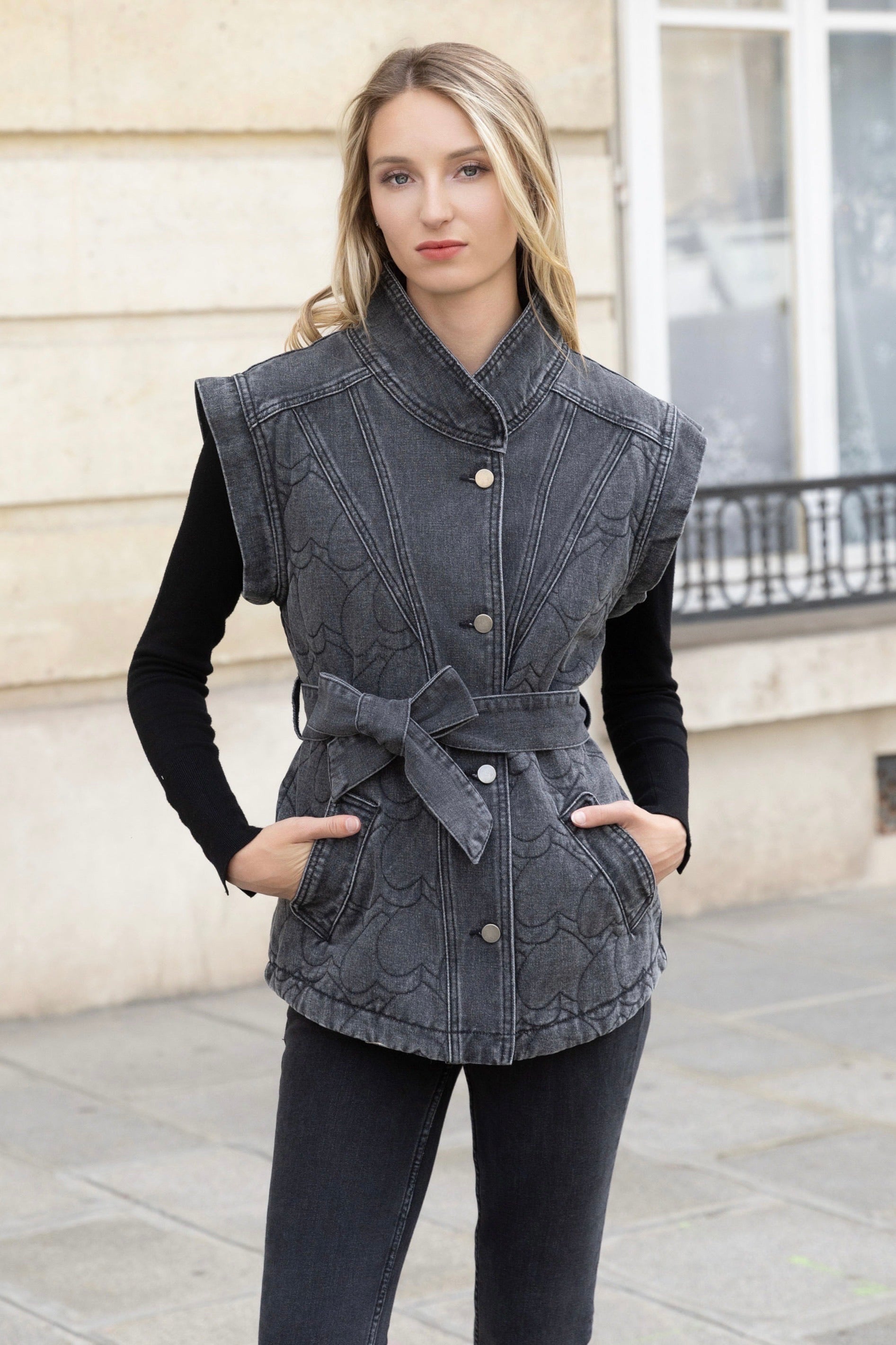 GILET DENIM MATELASSÉ MIO