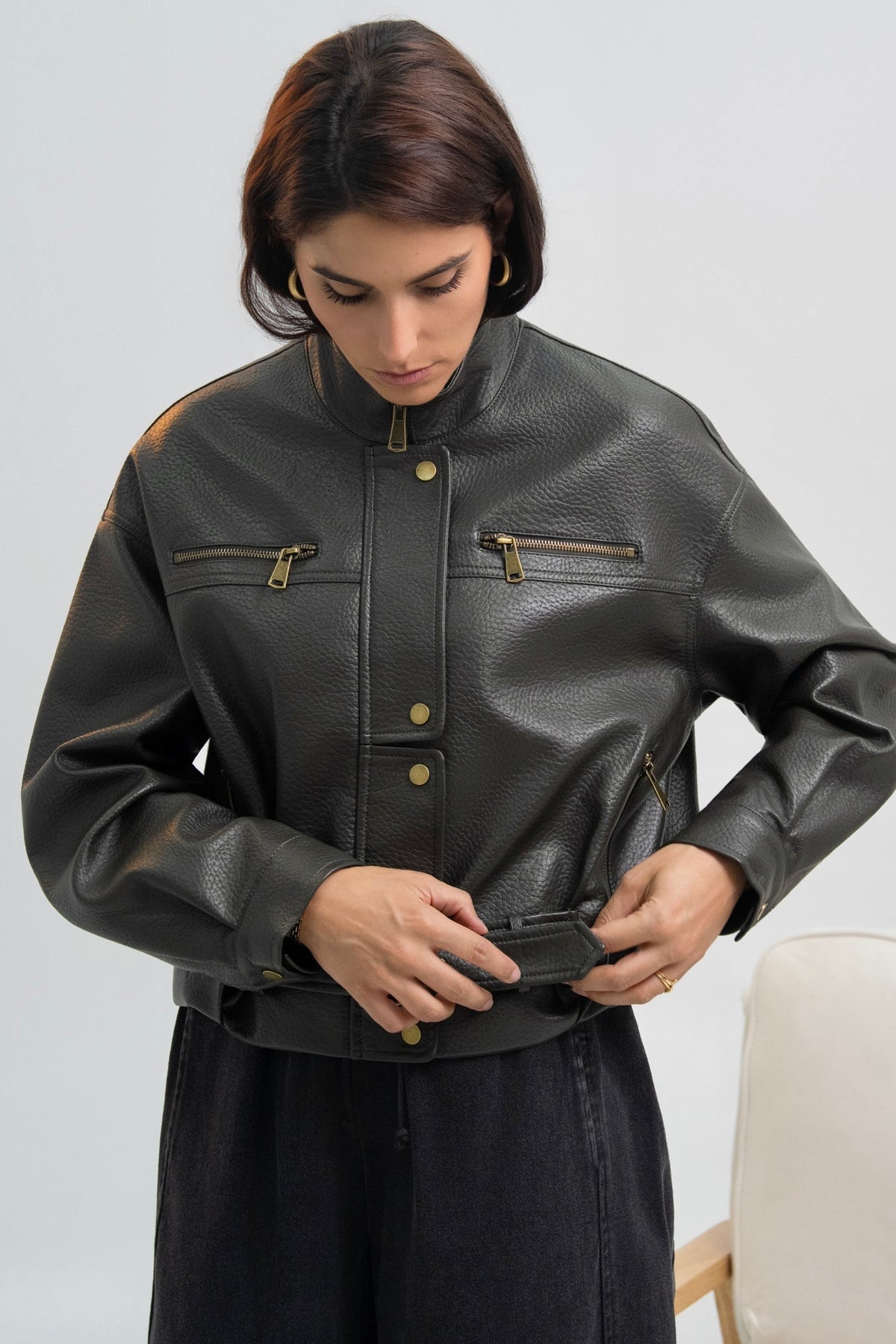 VESTE SIMILICUIR LÉONIE