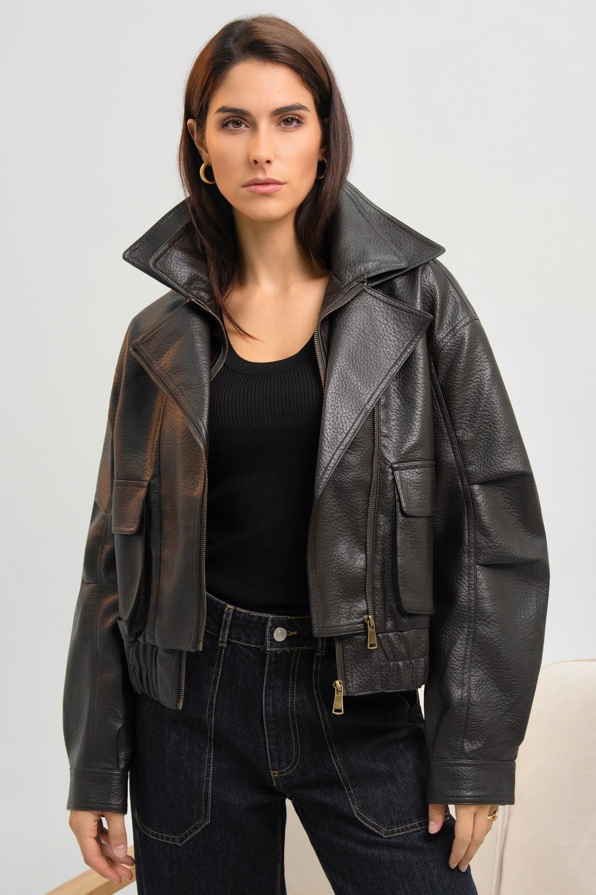 VESTE SIMILICUIR GLORIA