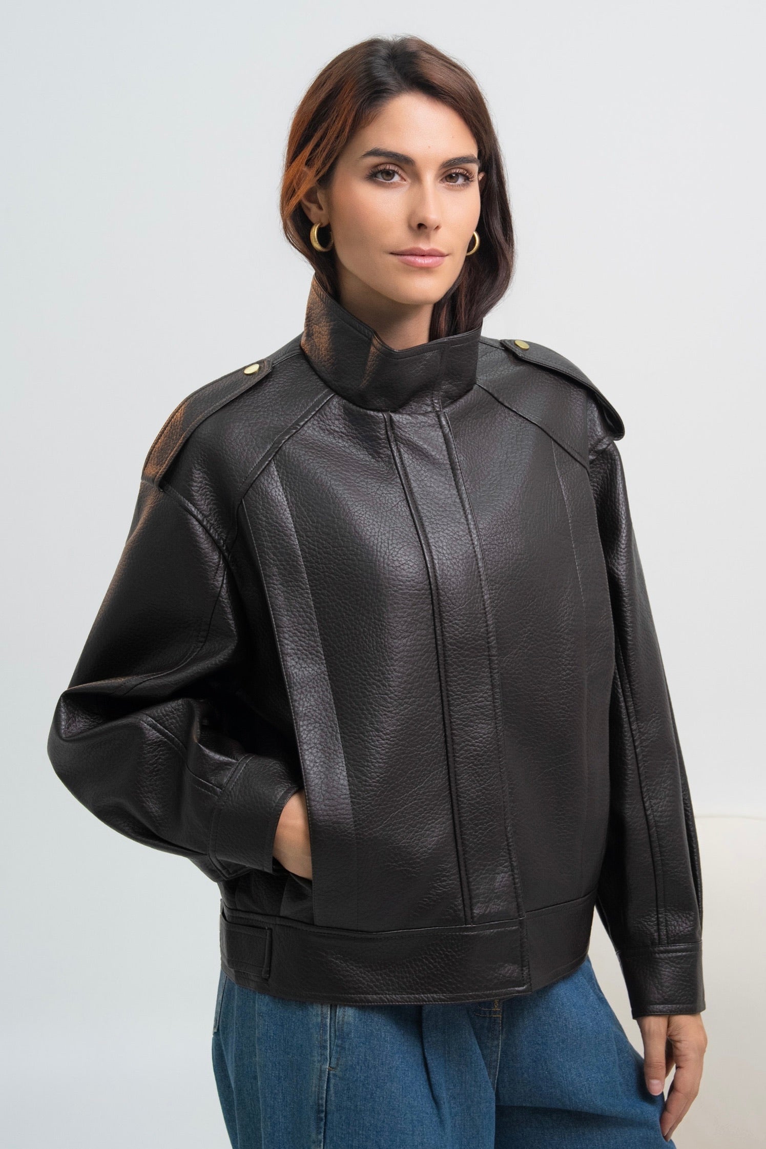 VESTE SIMILICUIR OVERSIZE AMÉLIE