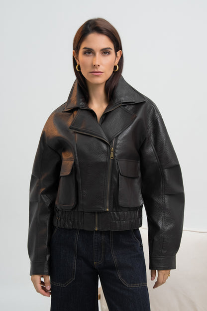 VESTE SIMILICUIR GLORIA