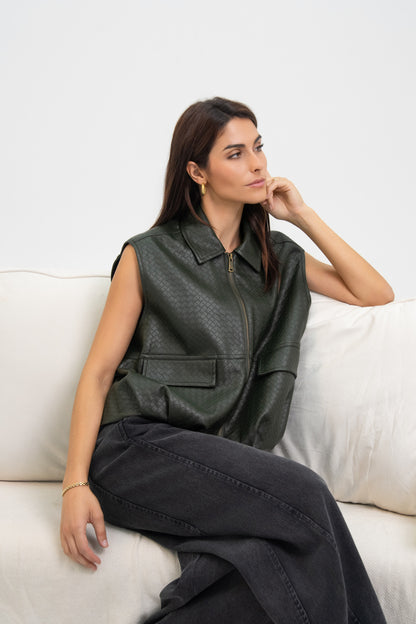 GILET SIMILICUIR ROMANE