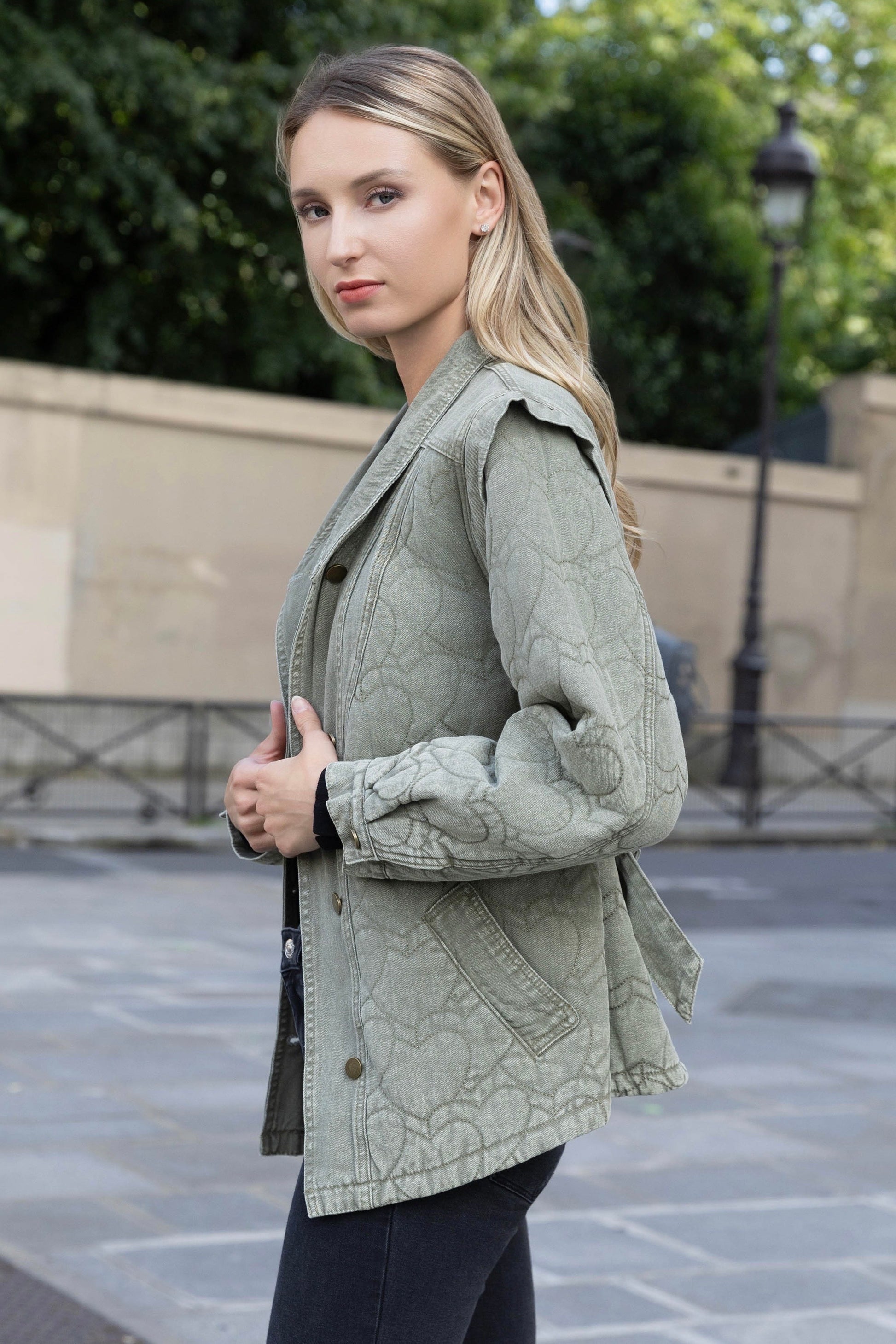 BLOUSON DENIM/MATELASSÉ TANIA