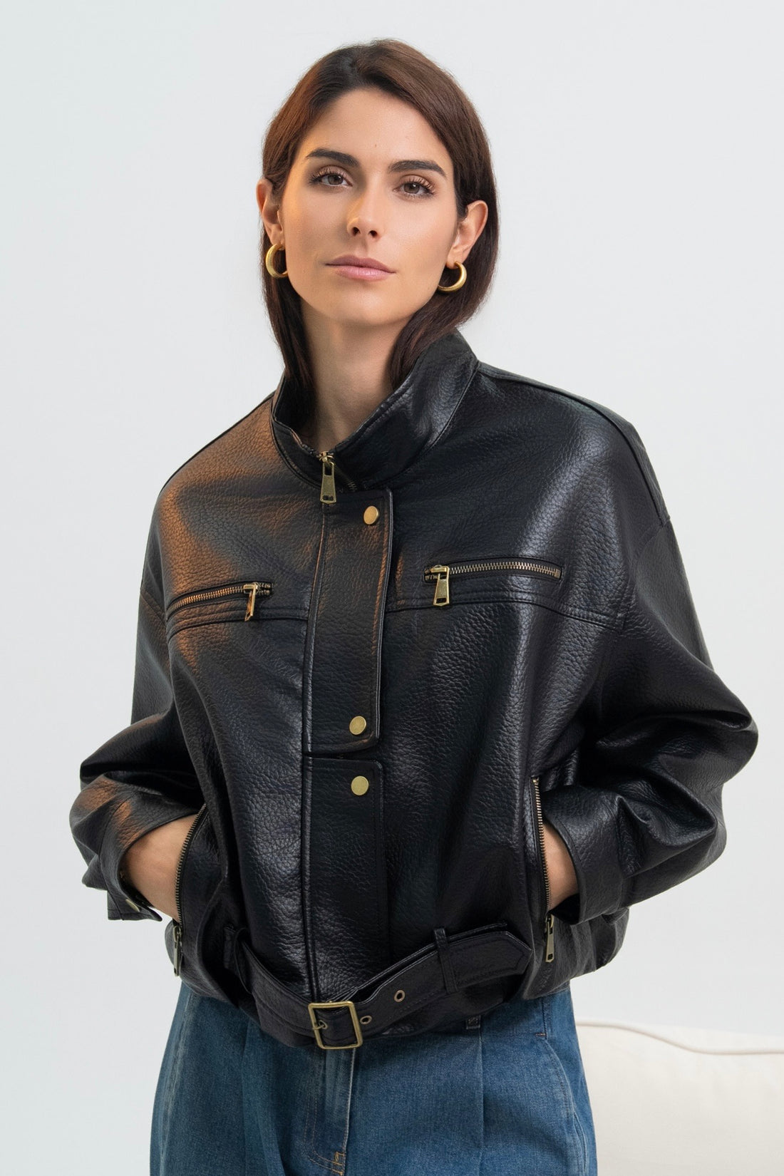 VESTE SIMILICUIR LÉONIE