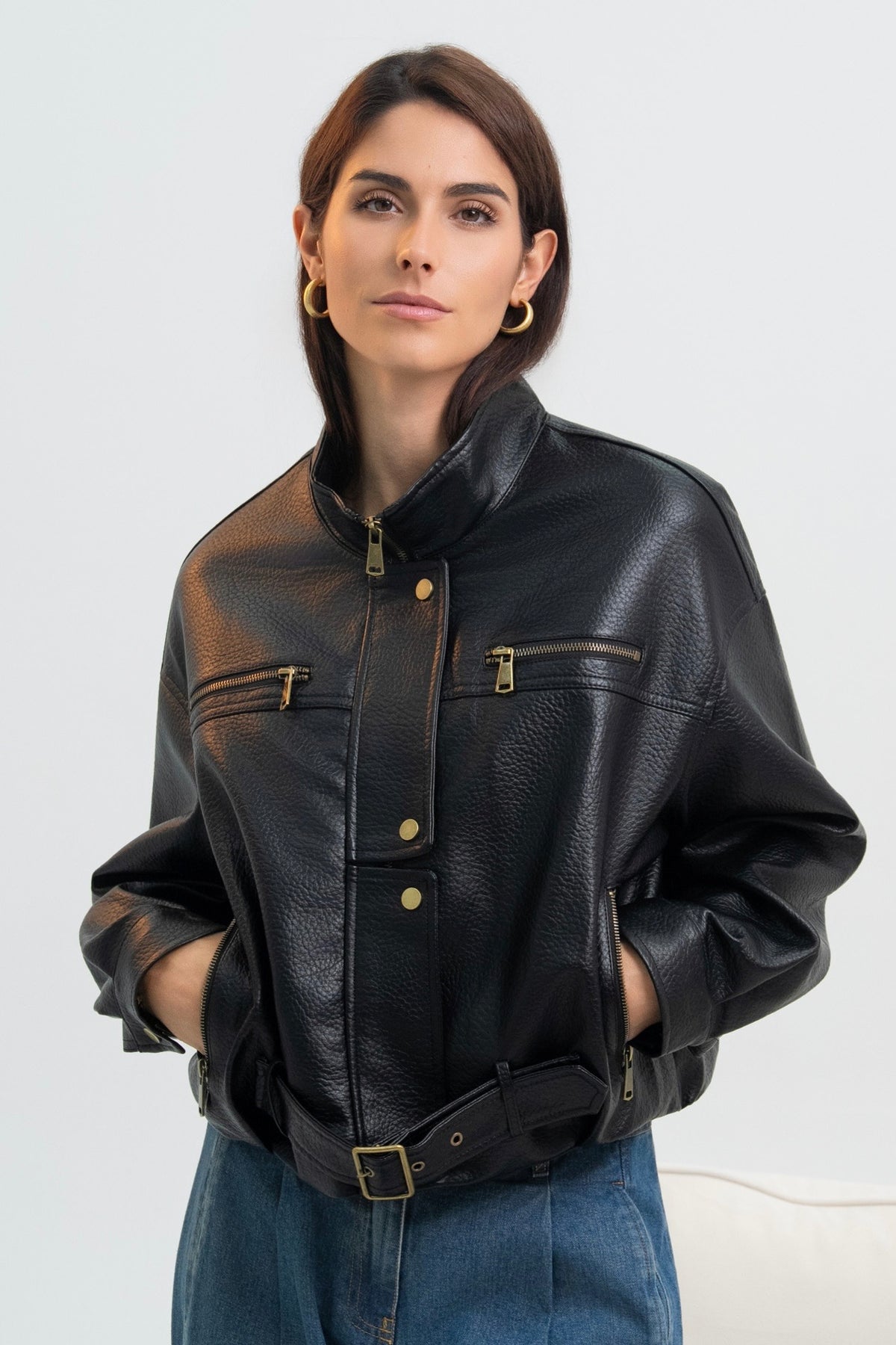 VESTE SIMILICUIR LÉONIE