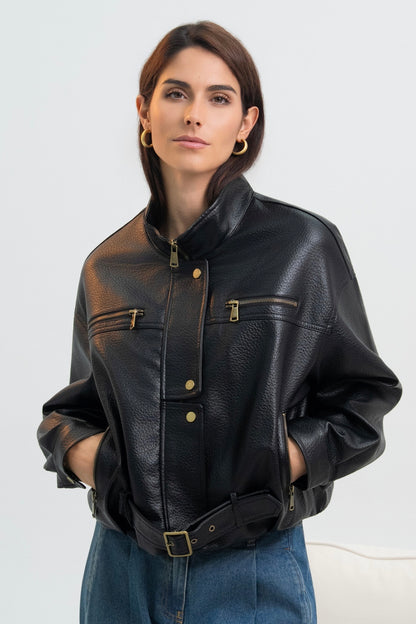 VESTE SIMILICUIR LÉONIE