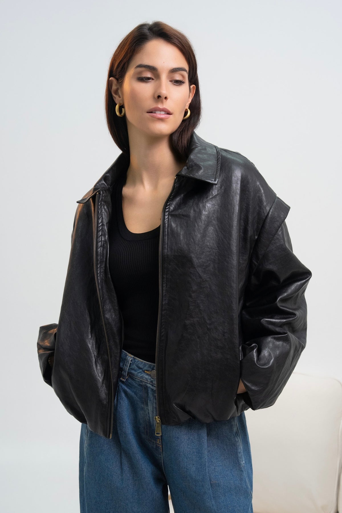 VESTE SIMILICUIR LÉA