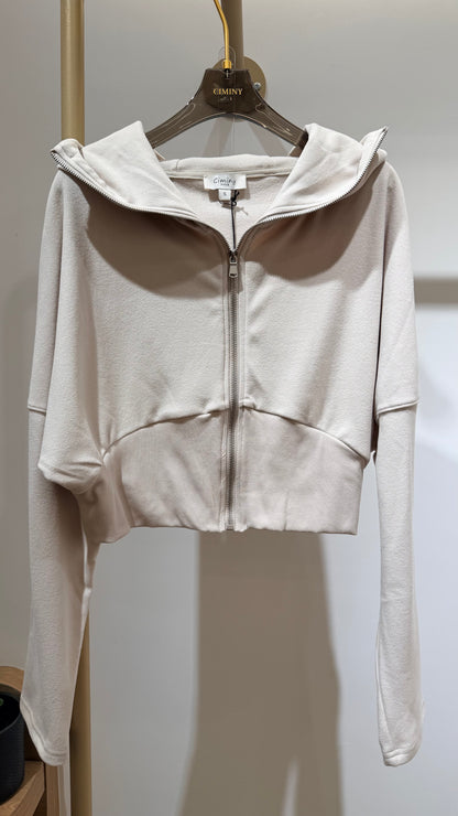 GILET SWEAT CAPUCHE FLORA