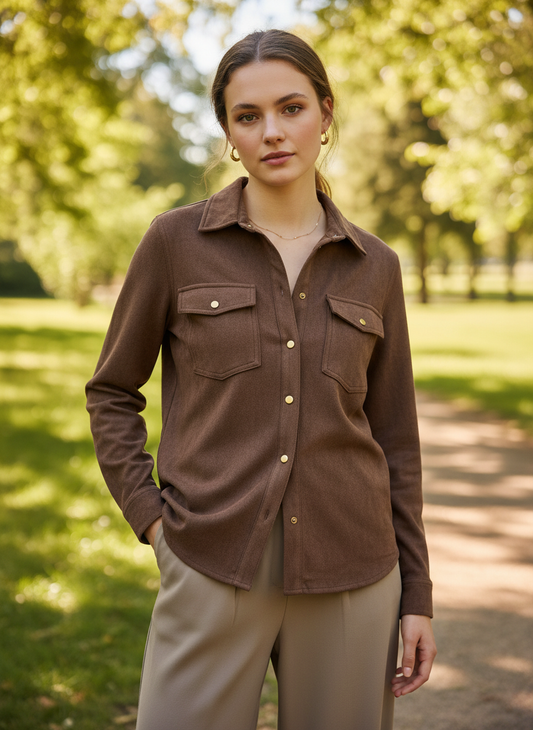 CHEMISE SUÉDINE VIOLETTE