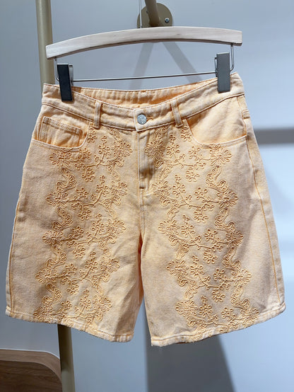 SHORT JEAN BRODÉ LILLA