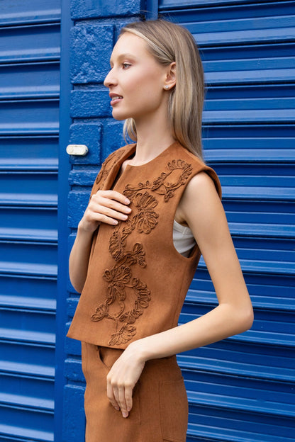 GILET SUÉDINE LÉONIE