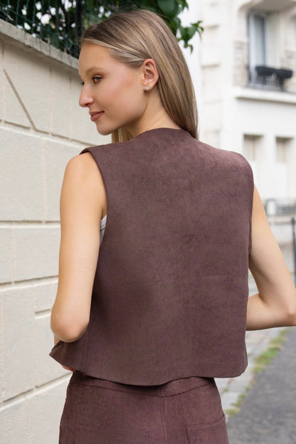 GILET SUÉDINE LÉONIE