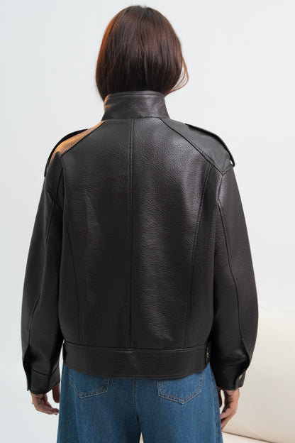 VESTE SIMILICUIR OVERSIZE AMÉLIE