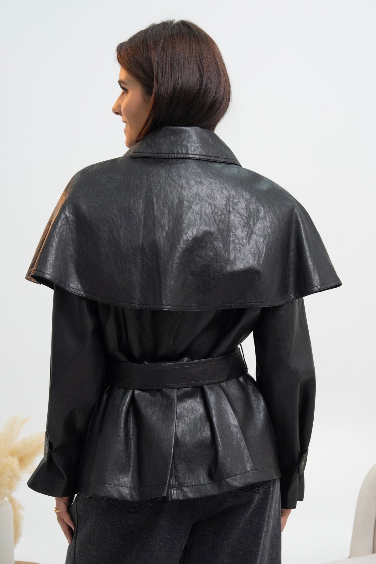 VESTE CAPE SIMILICUIR DIANA