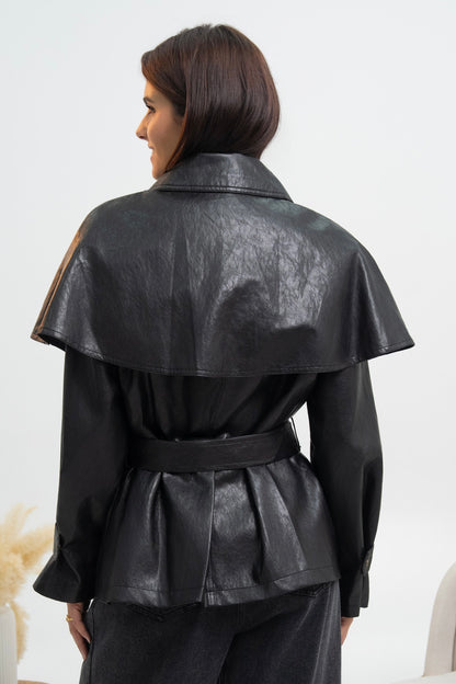 VESTE CAPE SIMILICUIR DIANA
