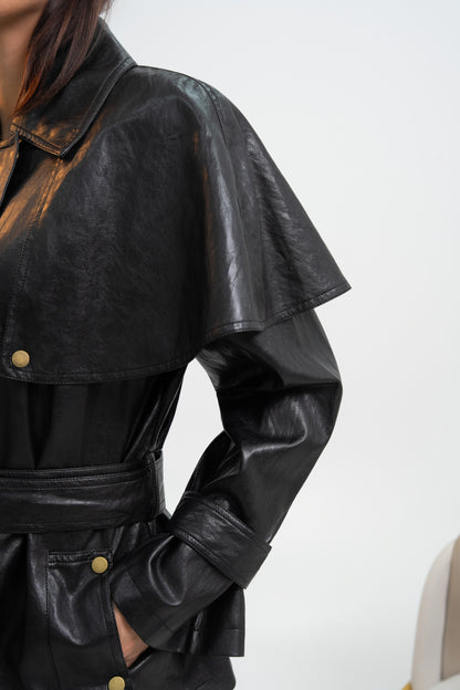 VESTE CAPE SIMILICUIR DIANA