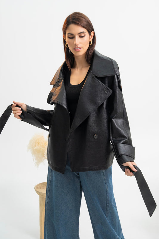 VESTE SIMILICUIR CATHRINE