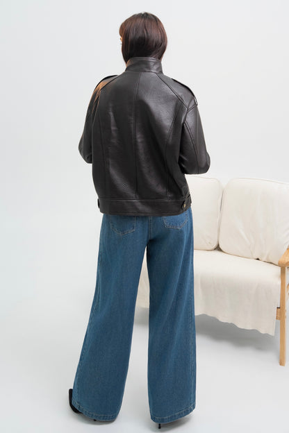 VESTE SIMILICUIR OVERSIZE AMÉLIE