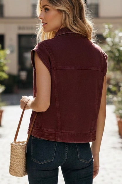 GILET DENIM COLORÉ CLARENCE