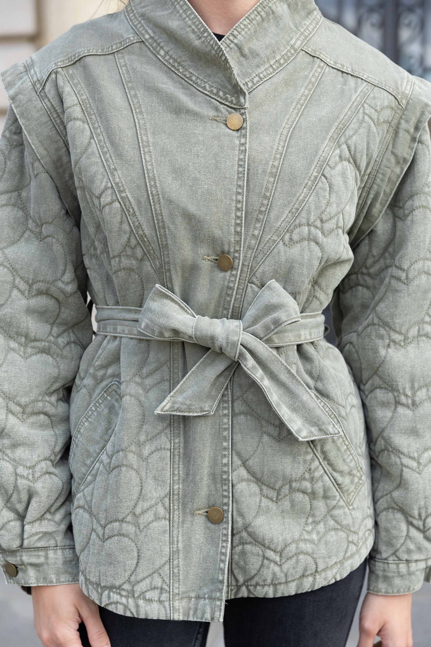 BLOUSON DENIM/MATELASSÉ TANIA