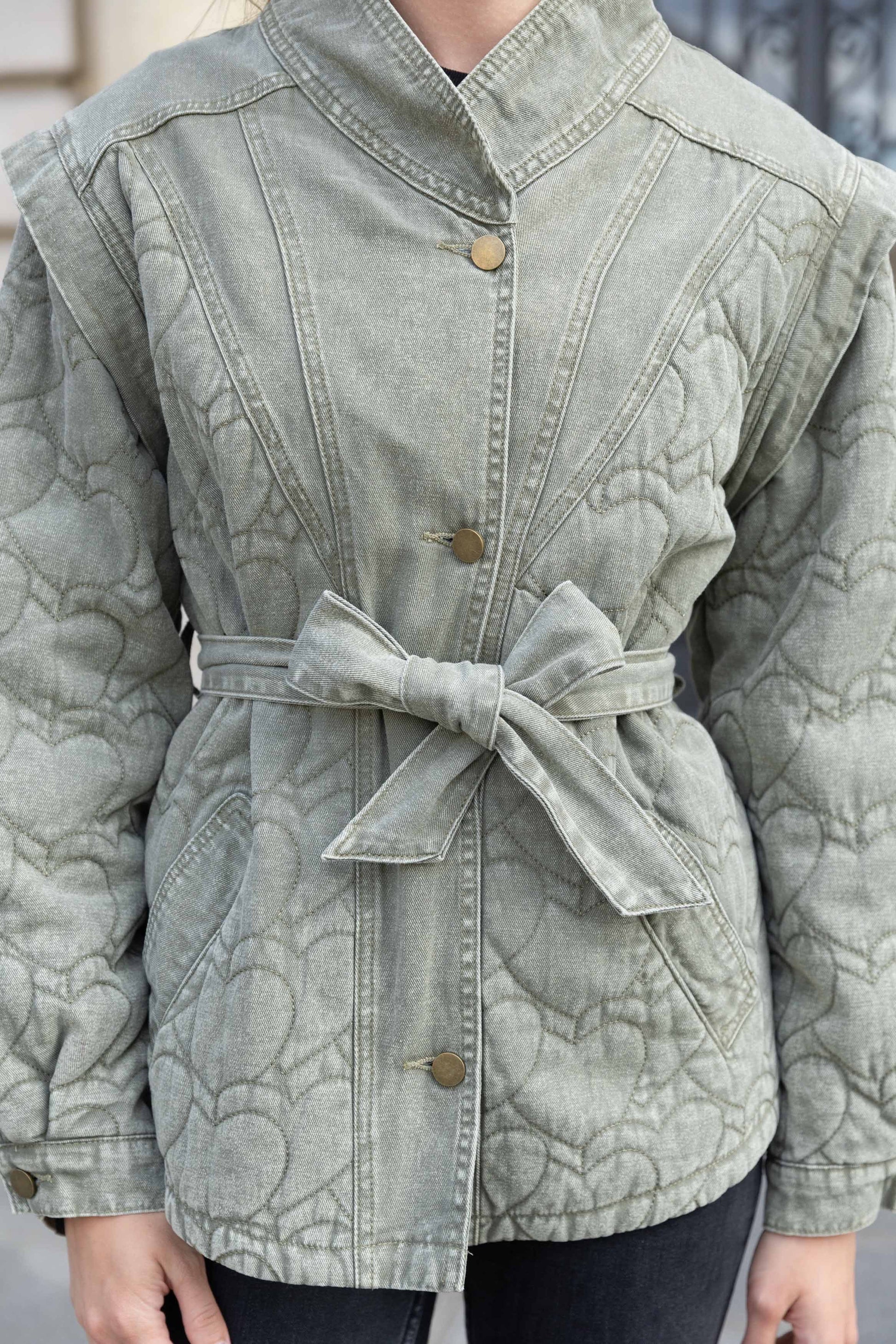 BLOUSON DENIM/MATELASSÉ TANIA