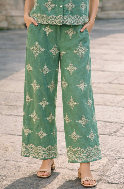 ENSEMBLE TOP ET PANTALON BRODÉ CHLOÉ