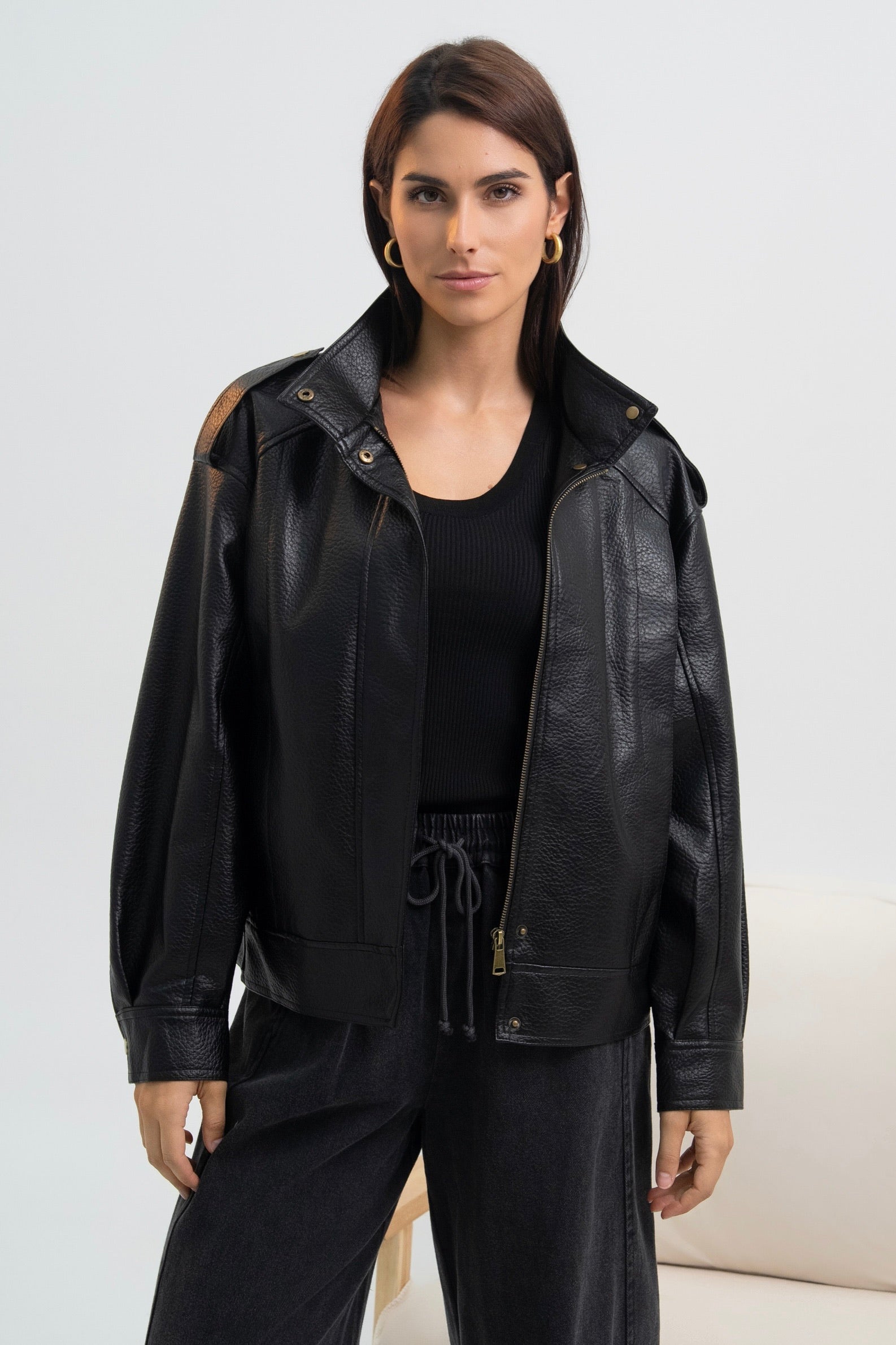 VESTE SIMILICUIR OVERSIZE AMÉLIE