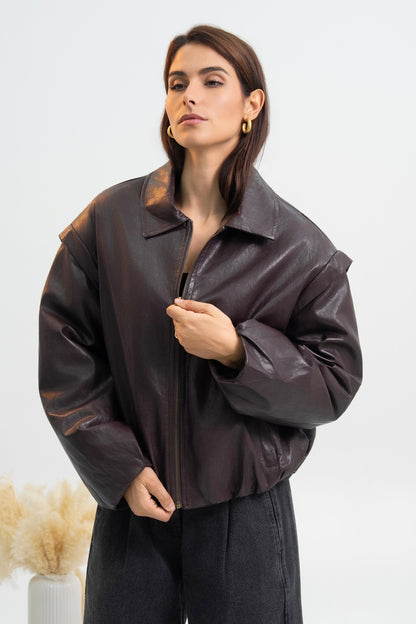 VESTE SIMILICUIR LÉA