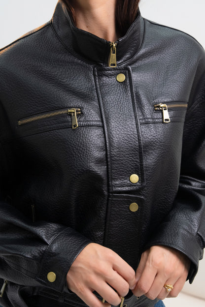 VESTE SIMILICUIR LÉONIE