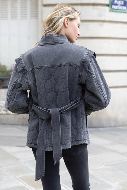 BLOUSON DENIM/MATELASSÉ TANIA