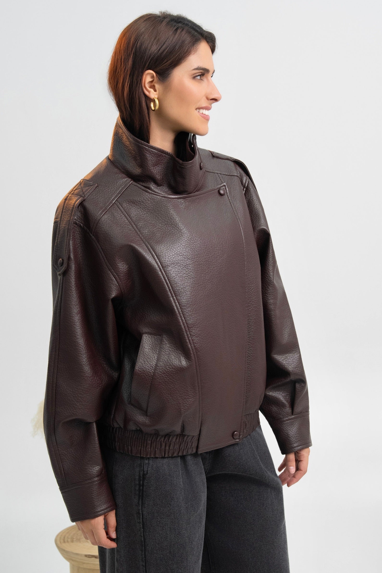VESTE SIMILICUIR OVERSIZE AMÉLIE