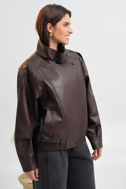 VESTE SIMILICUIR OVERSIZE AMÉLIE